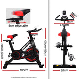 Spin Exercise Bike Cycling Fitness Commercial Home Workout Gym Black