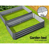 Garden Bed 2pcs 150x90x30cm Galvanised Steel Raised Planter