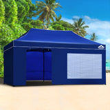 Gazebo Pop Up Marquee 3x6m Folding Wedding Tent Gazebos Shade Blue