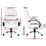 Office Chair Gaming Computer Chairs Executive Pu Leather Seating White
