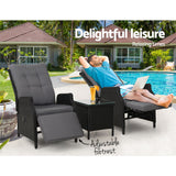 Recliner Chairs Sun Lounge Setting Outdoor Furniture Patio Wicker Sofa