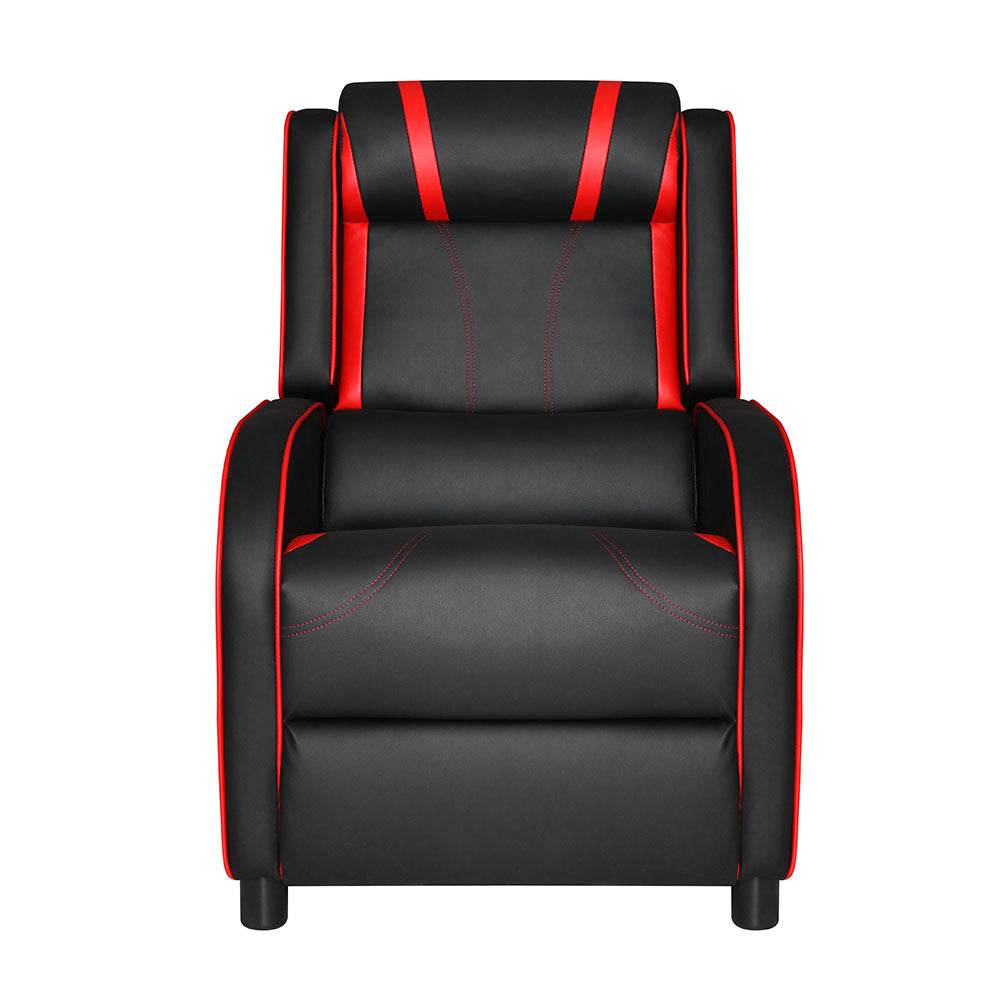 Recliner Chair Gaming Racing Armchair Lounge Sofa Chairs Leather Black