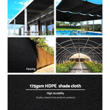 70% Uv Sun Shade Cloth Shadecloth Sail Roll Mesh Garden Outdoor 1.83x50m Black