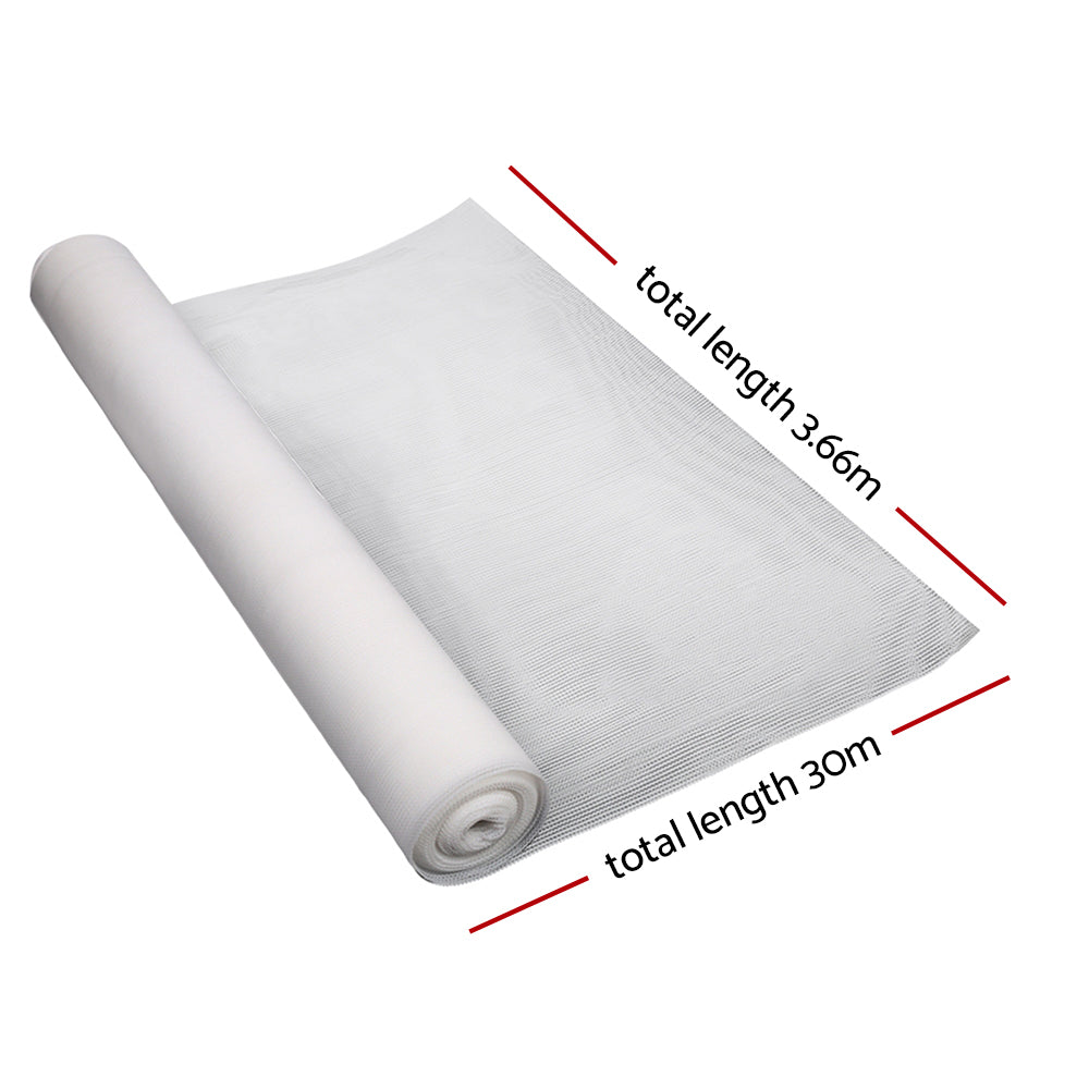 3.66x30m 30% Uv Shade Cloth Shadecloth Sail Garden Mesh Roll Outdoor White