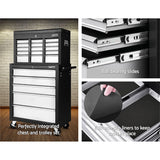 14 Drawers Toolbox Chest Cabinet Mechanic Trolley Garage Tool Storage Box