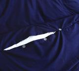 Elan Linen 100% Egyptian Cotton Vintage Washed 500TC Navy Blue Double Quilt Cover Set