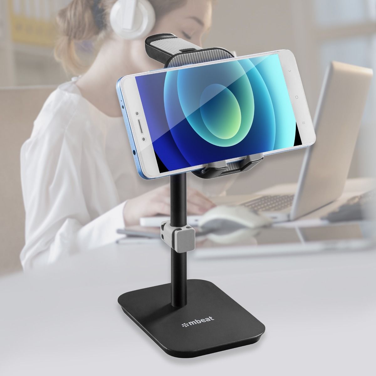 Mbeat Stage S3 2-in-1 Headphone And Tiltable Phone Holder Stand