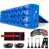X-BULL 2PCS Recovery Boards Tracks Snow Tracks Mud tracks 4WD With 4PC mounting bolts Blue