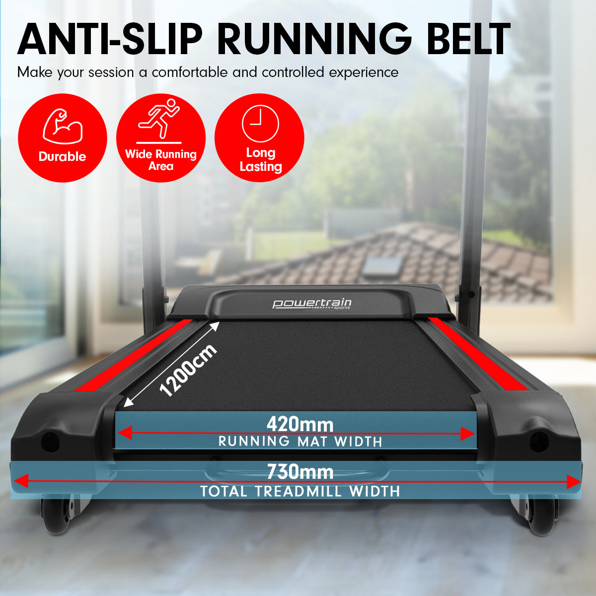 Powertrain K2000 Treadmill w/ Fan & Auto Incline Speed 22km/h