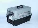 Small Dog Cat Crate Pet Airline Carrier Cage With Bowl and Tray-Black