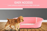 Pet Bed Small Plastic Dog Bedding Sleeping Resting Washable Basket Pink