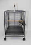 Small Bird Transport Budgie Cage Parrot Aviary Carrier With Wheel