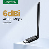 UGREEN 90339 AC650 High-Gain Dual Band Wireless USB Adapter