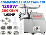 1.63HP Commercial Meat Mincer- Electric Grinder & Sausage Maker Filler 1200W