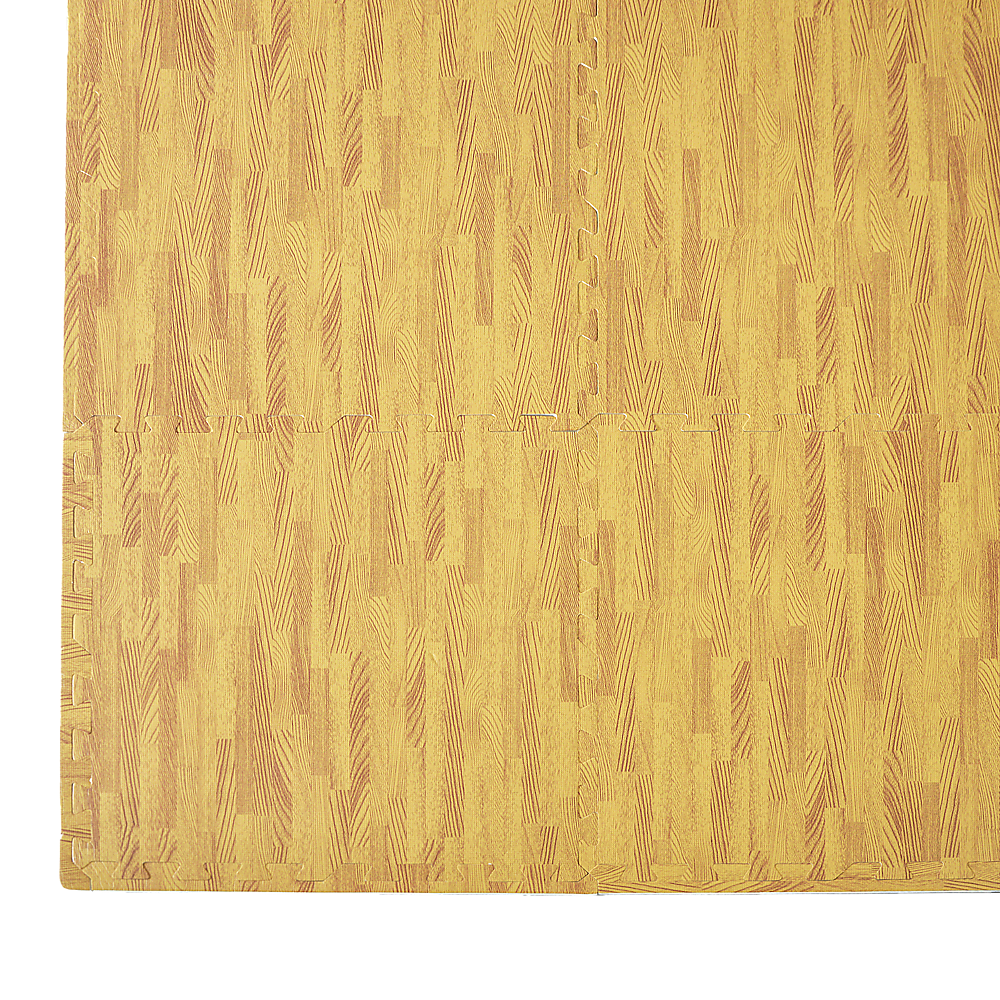 12 Tiles Eva Fitness Home Yoga Gym Interlocking Floor Puzzle Mat - Wood Colour