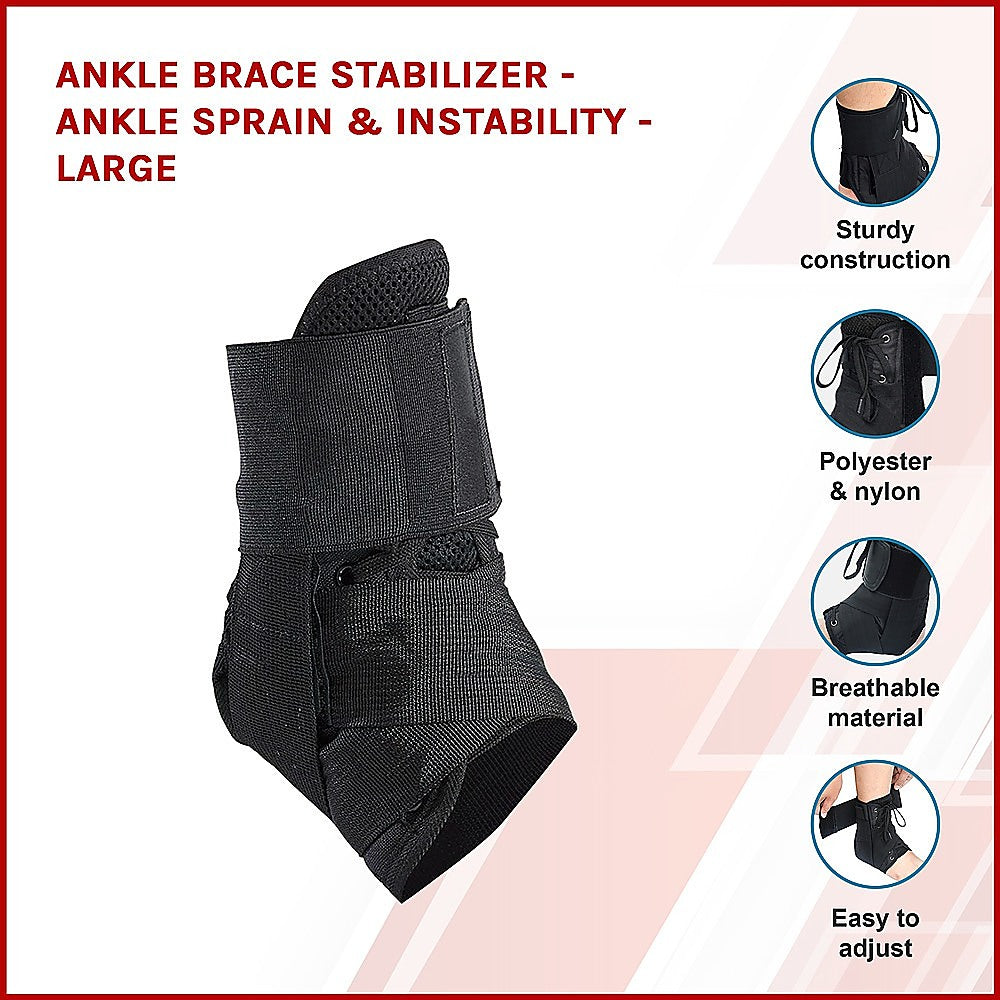 Ankle Brace Stabilizer - Ankle Sprain & Instability - Large