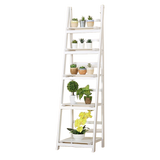 5 Tier Wooden Ladder Shelf Stand Storage Book Shelves Shelving Display Rack