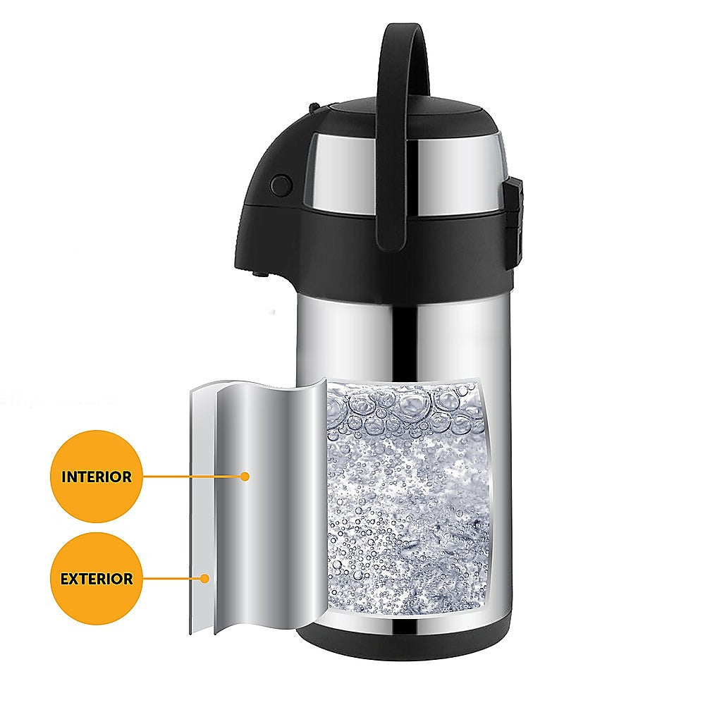 Air Pot For Tea Coffee 5l Pump Action Insulated Airpot Flask Drink Dispenser