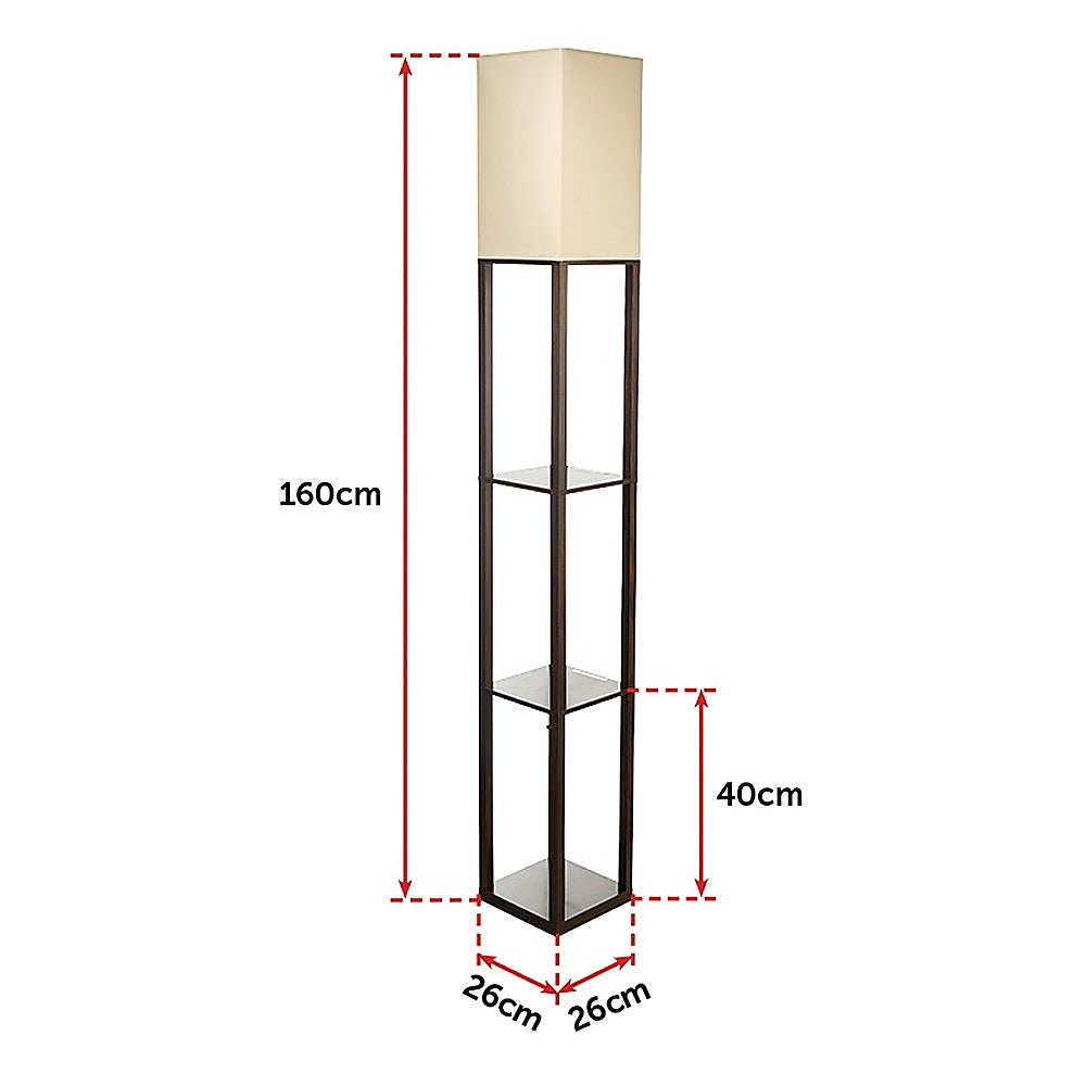Shelf Floor Lamp - Shade Diffused Light Source With Open-box Shelves