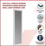 Led full Length Mirror Standing Floor Makeup Wall Light Mirror 1.6m