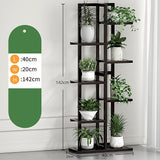 6 Tiers Vertical Bamboo Plant Stand Staged Flower Shelf Rack Outdoor Garden