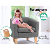 Artiss Abby Fabric Armchair - Grey - Furniture > Bar Stools 