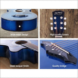 Alpha 38 Inch Wooden Acoustic Guitar Blue - Audio & Video > 
