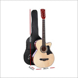 Alpha 38 Inch Wooden Acoustic Guitar with Accessories Set 