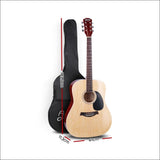 Alpha 41 Inch Wooden Acoustic Guitar Natural Wood - Audio & 
