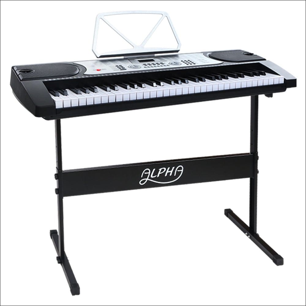Alpha 61 Keys Electronic Piano Keyboard Led Electric Silver 