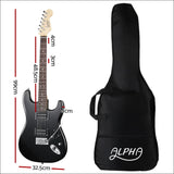 Alpha Electric Guitar Music String Instrument Rock Black 
