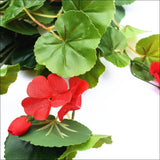 Artificial Geranium Hanging Bush with Red Flowers 60cm - 