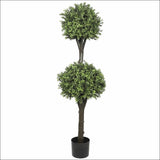 Artificial Topiary Tree (2 Ball Faux Topiary Shrub) 150cm 