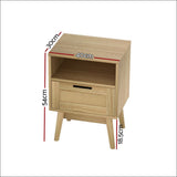 Artiss Bedside Tables Rattan Drawers side Table Nightstand 