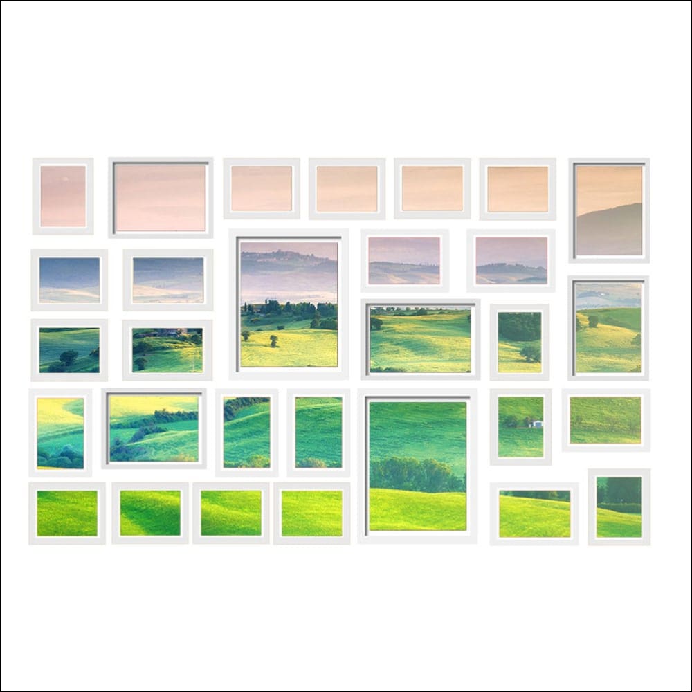 30 Pcs Photo Frame Set Wall Hanging Collage Picture Frames 