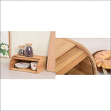 Bamboo Bread Bin Storage Box Kitchen Loaf Pastry Container -