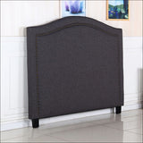 Bed Head Queen Size Charcoal Headboard with Curved Design 