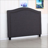 Bed Head Queen Size Charcoal Headboard with Curved Design 