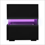 Artiss Bedside Table 2 Drawers Rgb Led side Nightstand High 