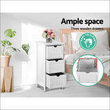 Artiss Bedside Table - White - Furniture > Bedroom
