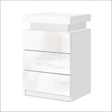 Artiss Bedside Tables side Table 3 Drawers Rgb Led High 