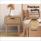 Artiss Bedside Tables Table 1 Drawer Storage Cabinet Rattan 