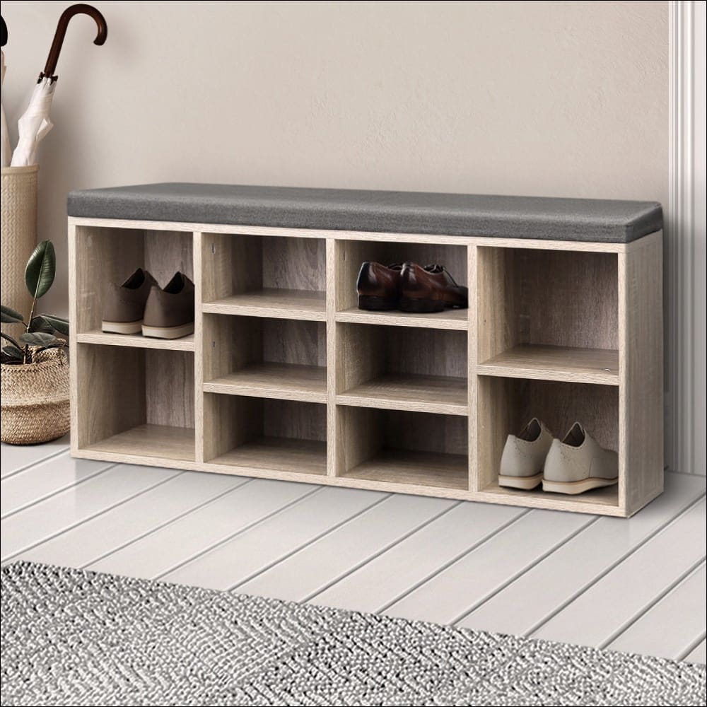 Artiss Bench Wooden Shoe Rack Storage - Furniture > Living 