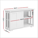 Artiss Buffet Sideboard Cabinet White Doors Storage Shelf 