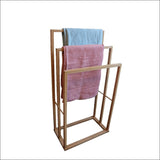 Carla Home Bamboo Towel Bar Holder Rack 3-tier Freestanding 