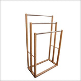 Carla Home Bamboo Towel Bar Metal Holder Rack 3-tier Freestanding For Bathroom And Bedroom