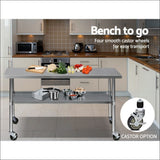 Cefito 430 Stainless Steel Kitchen Benches Work Bench Food 