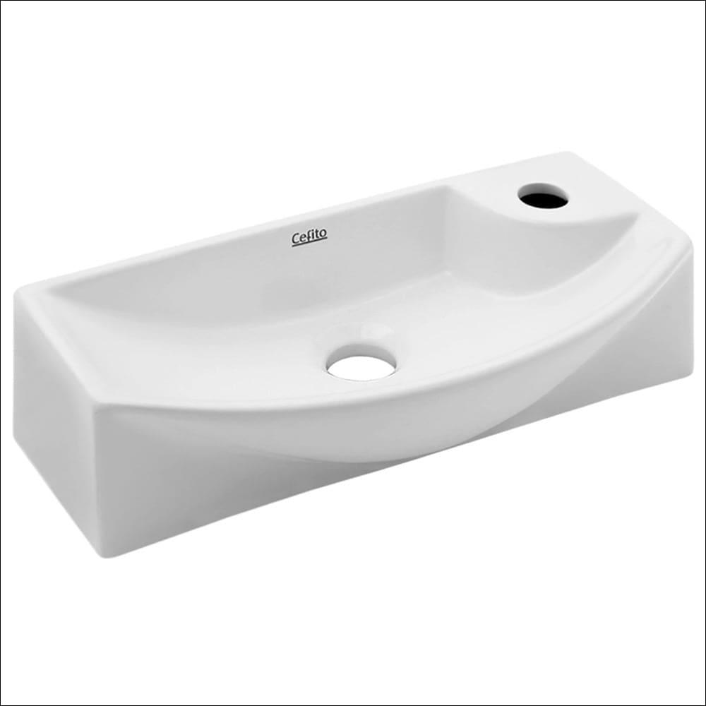 Cefito Ceramic Basin 46cm X15cm - Home & Garden > Bathroom 