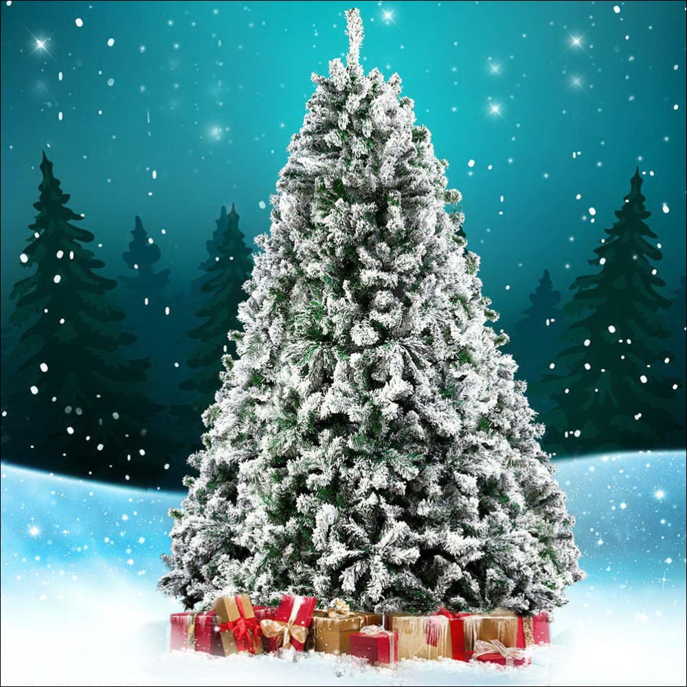 Christmas Tree 2.1m 7ft Xmas Decorations Snow Home Decor 