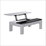 Coffee Table High Gloss Finish Lift up top Mdf Black & White